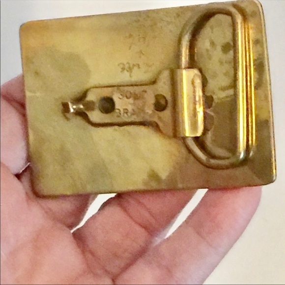 SOLID Brass Brutalist Style Zeke & Marty Artisan Made Belt Buckle - Picture 5 of 6